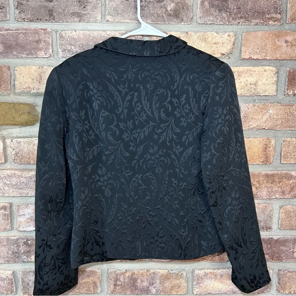 Ann Taylor Black Brocade Textured Fitted Blazer - Picture 10 of 10